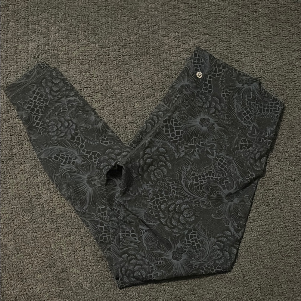Floral Patterned Black Jeans